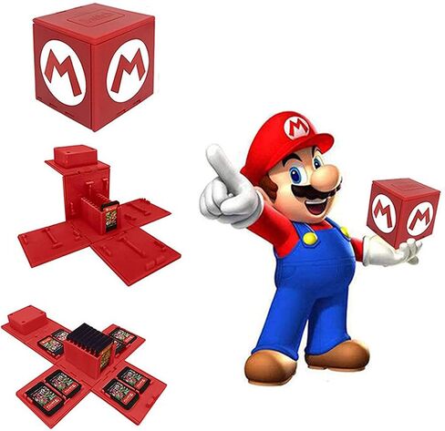 doepeBAE Games Storage Case Compatible for Nintendo Switch - Video Game Card Holde Protective Storage System Game Card Organizer Travel Container Box Hard Shell with 16 Game Card Slots (M Red 16) in Saudi Arabia