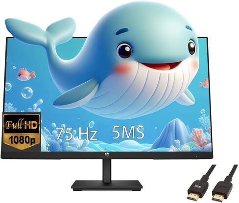 HP 32 Inch Full HD(1920X1080) VA Panel Monitor, Anti-Glare Display, 100Hz Refresh Rate, 7 MS Response Time, 2 x HDMI 1.4, 1 x VGA, 16:9 Aspect Ratio, Silver, with 5ave HDMI Cable in Saudi Arabia