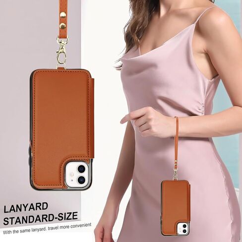 Asuwish Phone Case for iPhone 11 Pro Max 6.5 Zipper Wallet Cover with Tempered Glass Screen Protector and Wrist Strap RFID Blocking Credit Card Holder Cell iPhone11 11pro Promax i XI Plus Women Brown in Saudi Arabia