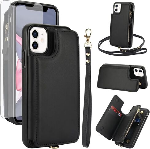 Asuwish Phone Case for iPhone 11 Pro Max 6.5 Zipper Wallet Wover مع واقي شاشة زجاجي مقسى وحزام معصم RFID حظر بطاقة الائتمان خلية iPhone111Pro Promax I Xi Plus Women Brown in Kuwait