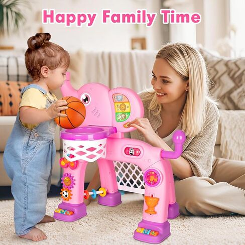 GMAOPHY Toddler Basketball Hoop & Soccer Goal, Toys for 1 2 3 Year Old Boys Girls, Kids Sports Toy with Light Sound Music, Montessori Toys for Baby 12-18 Months, Christmas Birthday Gifts for Ages 1-3 in Saudi Arabia