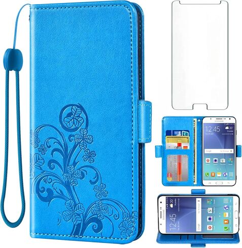 متوافق مع Samsung Galaxy J7 2015/J7 Neo/J7 NXT/J7 Core/7J Duos Wallet Case Glass Screen Screen Protecor in Kuwait