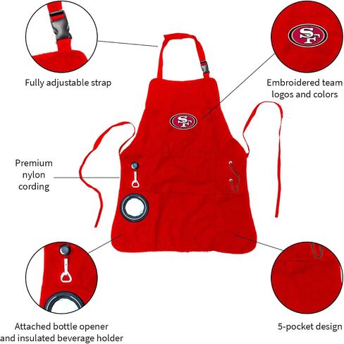 Team Sports America Outdoor NFL Black Grilling Apron | Cleveland Browns | Made of Durable Cotton | Beverage Opener and Multi-Tool | Sports and Tailgaiting Apparel in Saudi Arabia