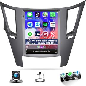 2+64G Android 13 Car Stereo for Subaru Outback Legacy 2010-2014 with Wireless Carplay Android Auto, 9.7 ’’ Touchscreen Car Radio with GPS WiFi Bluetooth FM RDS EQ SWC Backup Camera