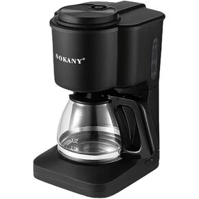SK-125 Coffee Maker With Auto Pause And Glass Carafe 12-Cup Coffee Maker with Easy On/Off Switch, Easy Pour, Non-Drip Carafe with Removable Filter Basket, Black