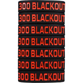 Mag-Mark 300 Blackout Magazine Marking Band (7 Pack / 14 Pack - Black/Red) Premium Single-Sided Large Font Caliber Identification Grip Bands