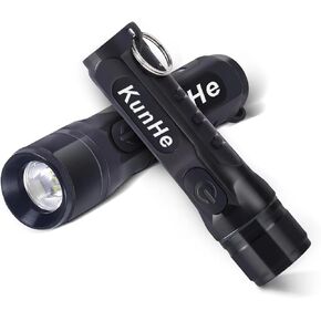 KunHe 2 Pack Keychain LED Flashlight Rechargeable Flashlight Pocket Portable Small Mini Flashlight 300 Lumens for EDC Emergency Camping Dog Walking Unlocking Door and Wallet Valentine's Day Gift