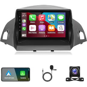 Car Stereo Upgrade for Ford Escape 2013-2016, Android 13 Wireless CarPlay Stereo Screen Compatible with Apple CarPlay Android Auto, 9" Touchscreen Car Radio Support GPS Navigation SWC Bluetooth