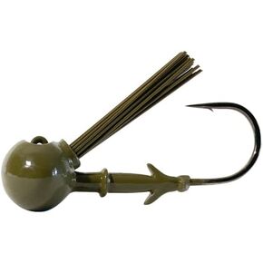 DOBYNS RODS Football Head W/Weed Guard 3/4 OZ/GAMAKATSU Hook 4/0 / 3 Pack/Green Pumpkin