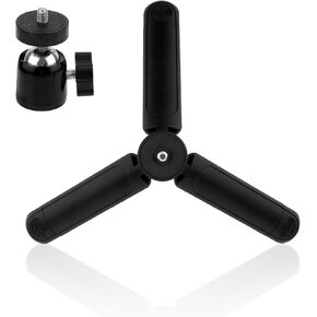 Travel Mini Tripod for DJI Osmo Pocket 3 & 2, 1/4" Threaded Portable Tabletop Stand, Black Cameras Mount Compatible with Osmo Pocket 3 & 2 (Tripod Head Included)