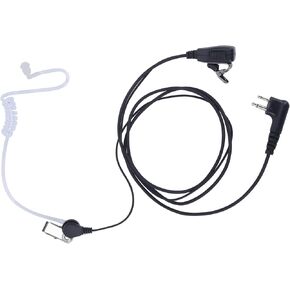 Walkie Talkie Earpiece with PTT Mic 2-Pin Acoustic Tube Surveillance Headset Clear Communication Compatible with CP200D, CP100D, CP200, GP2000, XU1100, PRO1150, MU12