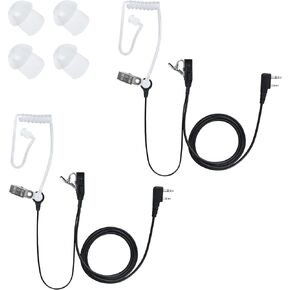 Walkie Talkie Earpiece with Mic for BAOFENG BF-888S UV-5R, Radio Earpiece 2 Pin Detachable Headset for BF-F8HP PRO AR-152, UV-17R, UV-21R Two Way Radio(2 Pack)