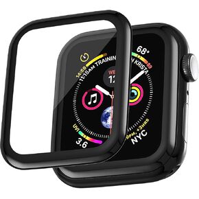 6-Pack 3D HD Clear Screen Protectors Compatible with Apple Watch 38mm/40mm/41mm/42mm/44mm/45mm/46mm/49mm Compatible with S1/2/3,S4/5/6SE,S7/8/9,S10,Ultra 1/2/3 All Models (38MM/BLACK, S1/2/3)