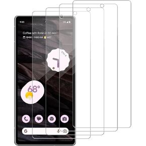 [4 Pack Glass Screen Protector Compatible for Google Pixel 6a / Pixel 7a [9H Hardness]-HD Screen Tempered Glass, Scratch Resistant, Easy Install [Case Friendly] [Bubble Free]