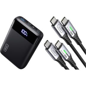 INIU Smallest 22.5W 20000mAh Power Bank + (6.6ft, 2-Pack) 100W USB C Cable