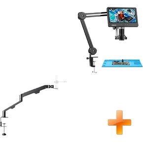 TOMLOV AM06 Flexible Arm Digital Microscope Stand, Lightweight Adjustable Mic Desk Mount Stand with Cable Management+DM602 Flex