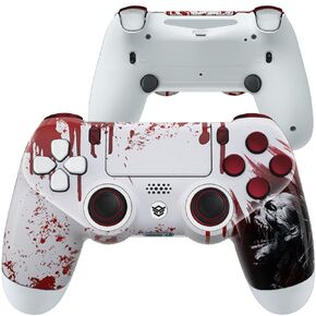 HEXGAMING NEW SPIKE 2 Back Buttons & Interchangeable Thumbsticks & Triggers Stop Compatible with ps4 Pro Controller with Paddles - Bloodthirsty Zombie