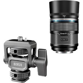 SIRUI Sniper 75mm Autofocus Lens and Camera Monitor Mount with Cold Shoe Bundle