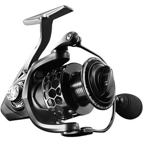 GTA Spinning Fishing Reel 5+1 Stainless BB Saltwater 2000/3000/4000 Series Fishing Spool Ultralight 17.6 lbs Aluminum Crappie or Catfish Reel De Pesca