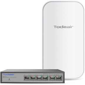 Outdoor WiFi Extender + TODAAIR 6 Port Gigabit PoE Switch