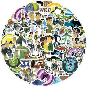 110pcs Cartoon Wild Kratts Stickers for Kids Laptops,Cool Trendy Wildlife World Adventure Waterproof Stickers for Water Bottles Bumper Luggage Motorcycle Phone