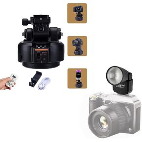 ZTFON YT-2000 Auto Motoriped Panoramic Head مع التحكم عن بعد و Ztianfoto F02 Mini Camera Flash