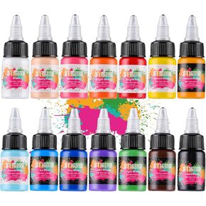 STIGMA Tattoo Ink Set 15 ml 1/2oz 14 Bottles Tattoo Pigment Set 14 Color Superior Tattoo Ink Set Tattoo Supplies TI4003-15-14