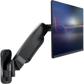 VIVO Height Adjustable Pneumatic Arm Single Monitor Wall Mount, Full Motion Articulating, Fits 17 to 32 inch Screen, Black, MOUNT-V001A