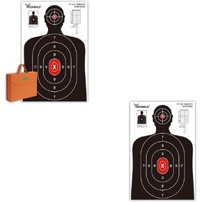 Highwild 55 Pack Silhouette Paper Targets - 23 × 35 بوصة - مناسبة للمسدسات والبنادق والهواء