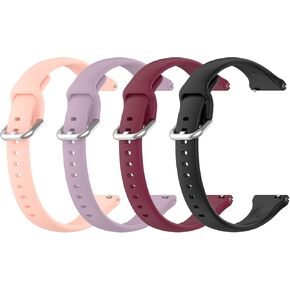 Silicone Bands Compatible with FITVII H86 1.57'' Fitness Tracker,Slim Adjustable Band Release Replacement Watch Bands for FITVII H86 Strap (Black+WineRed+Pink+Purple)