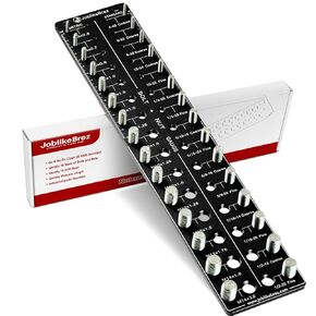 Thread Checker, 30 Nut and Bolt Thread Checker, Bolt Size and Thread Gauge 15 Standard & 15 Metric, Thread Pitch Gauge, Wall-Mountable Bolt Thread Identifier Gauge with Inch & CM Ruler