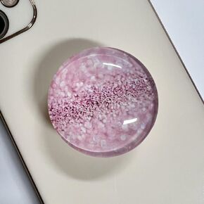 Clear Crystal Collapsible Expandiing Mobile Phone Grip Stand Holder for Smartphones and Tablets Cell Phone Accessory (Pink Glitter)