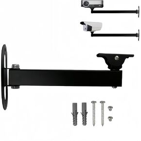 20cm Long Wall Corner Mount Bracket Arm, 7.87" Long Arm Bracket 180 Degree Rotatable Projector Wall Mount Stand Bracket for Security CCTV Camera Projector