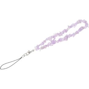 Natural Cell Phone Lanyard Phone Hanging Chain Gravel Phone Chain Phone Wrist Chain Phone Lanyard Wrist Strap Crystal Phone Natural Beads Beaded Wrist Band Natural Stone Purple