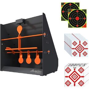 12" Pellet Gun Target Trap and 100pcs 12"x12" Sight in Paper Shooting Targets