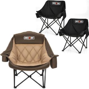 Overmont Oversized XL Camping Chair for Adults + Product Image Pre-Assembled Portable Folding Camping Chair Combo