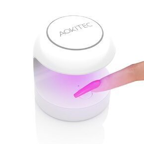 Aokitec Mini UV LED Nail Lamp, Quicky-Dry UV Light for Nails Gel Polish Nail Tips,Poly Gel Extension Resin,Manicure UV LED Light Nail Dryer DIY Nail Art(White)