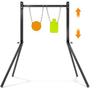 AR500 Steel Target for Shooting System, 63 Inch Height Adjustable Heavy-Duty Steel Stand with 3/8" Thick Silhouette Target, for Outdoor Range and Shooting Practice