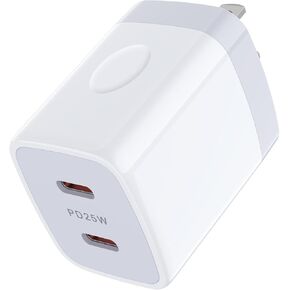 25w Type C Charger Block,Dual Port PD Power Adapter Fast Charger Brick Double USB C Wall Charger Plug for iPhone 16 15 14 13 12 11 Pro Max,Pixel 9 7a 6a 7,Samsung Galaxy S23 Ultra S22 S21 S20 S10 Plus