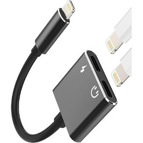 Headphone Adapter Compatible for iPhone Compatible with Lightning to Audio Jack and Charger Earphone Charging Splitter 11 12Mini pro max xs xr x se for ipad Connector Converter for MFI Certified