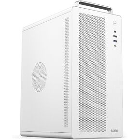 V281 Micro ATX/ITX Computer Case,Multifunctional Pc Case with Handle, Spcc Side Panel Business case, Support 300mm GPU 165mm CPU Cooler (Black)
