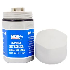 Drill America Drill Bit Index/Case, 29 Sizes, Round Plastic Bit Cooler, 1/16-1/2 by 64ths