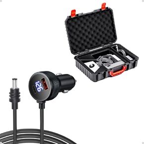 Storage Case for Starlink Mini, Protective Hard Case with EVA Padding for Starlink Mini, Car Charger Cable for Starlink Mini 16.5FT/5M with Display