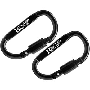 3 inch Aluminum Locking Carabiner | D-Ring Heavy Duty Buckle | Small Clip, Key Ring, Backpack Clip, Spring Link Hooks | Black or Grey