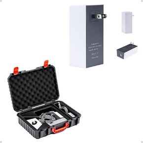 Storage Case for Starlink Mini, Protective Hard Case with EVA Padding for Starlink Mini, 60W DC Power Adapter Charger for Starlink Mini, 30V/2A Output, Compatible with Waterproof DC Cable