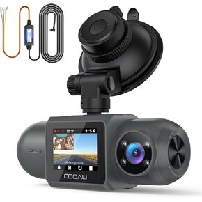 COOAU D30S 4K Dash Cam with Micro USB Hardwire Kit - Front and Inside Dual 2.5K 1080P with GPS Wi-Fi | 24H Parking Mode G-Sensor Accident Record