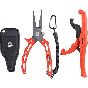 RUNCL Fishing Plier & Fish Lip Gripper Kit, Multi-Function Fishing Tools for Men, Premium Saltwater & Freshwater Fishing Gear, Ultimate Fishing Remover Extractor, Ideal Fishing Gifts for Men