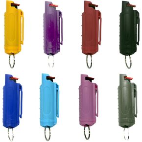 Police Strength OC Defense Pepper Spray Gel Safety Keychain for Easy Carry and Fast Access Finger Grip for More Accurate Strength Pepper Spray