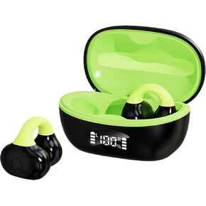 Open-Ear Wireless Earbuds Active Noise Cancelling Clear Audio for Exercise 20H Playtime, IPX4 Clip-On Over-Ear Sports Earphones, Wireless Charging Case for Android iOS Phone Laptop