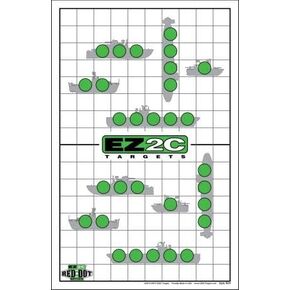 EZ2C Targets Red Dot Optics Style 9 - Sink The Boats! Shooting Range Fun Game (25 Pack) EZ2C Green